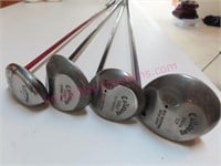4 Callaway Big Bertha golf clubs (driver-woods)