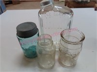 4 Nice Old bottles (water-canning-dairy)