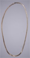 Long Sterling Silver Flat Chain Necklace