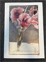 Signed Horst Janssen flower print