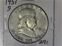 1951-S Franklin Half Dollar