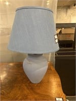 Blue pottery lamp