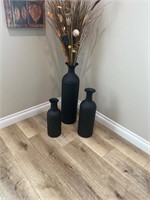 SZIQIQI METAL FLOOR VASE BLACK