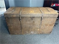 Antique wooden immigrants trunk