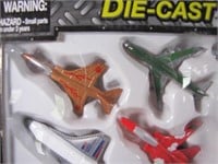 Nine Different Die-Cast Fighter Jets