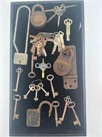 Antique vintage locks and keys