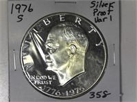 1976-S 40% Silver Proof Var 1 Ike Dollar