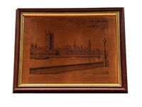 Framed Etched Copper Parliament Wall Art Piece