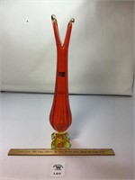 VIKING GLASS AMBERINA ART DECO VASE 15 inches
