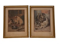 (2) Cat & Dog Framed Wall Art Pieces
