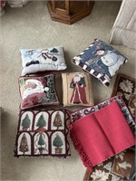Christmas pillows and table mats