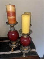 3 ornate candle stands