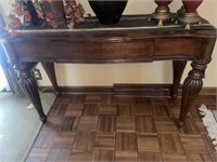 Wooden side table with drawer and table