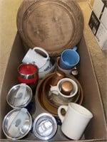 Stainless steel tumblers, mugs, bowls, salt &
