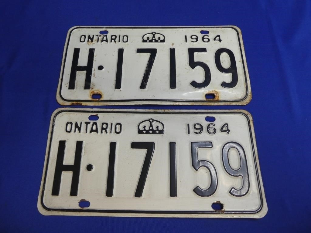 1964 Ontario License Plates