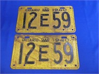 1940 Ontario License Plates