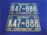 1967 Ontario License Plates