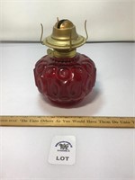 L E SMITH VINTAGE MOON & STARS RED OIL LAMP BASE