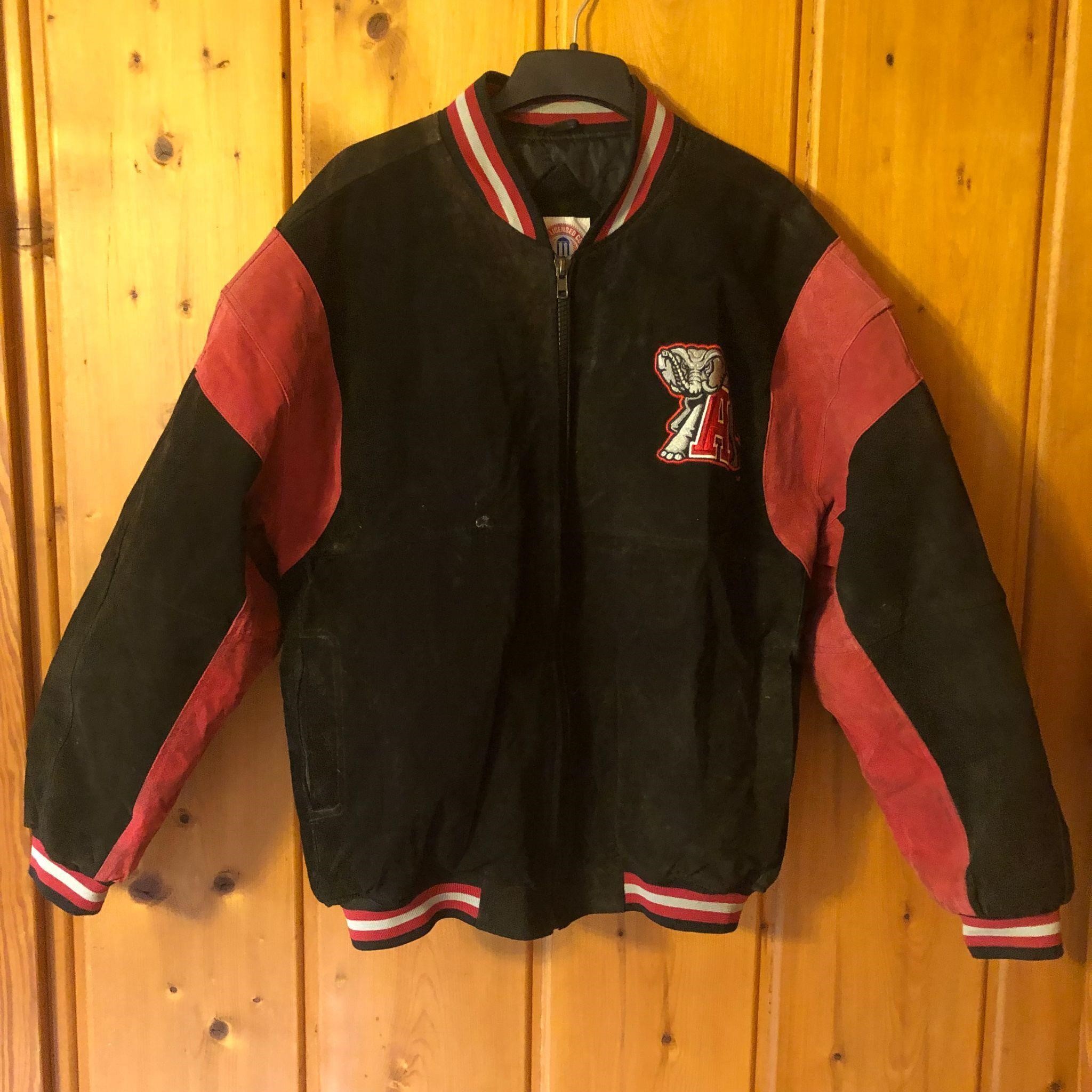 Alabama Crimson Tide Football Suede Leather Jacket
