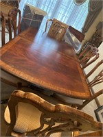 Table and 6 chairs with two leaf and dinner table