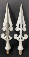 Vtg Spears Ornaments/Fence Tops? 2-pc (1 BROKE)