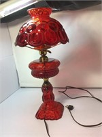 L E SMITH VINTAGE MOON AND STARS RED GLASS