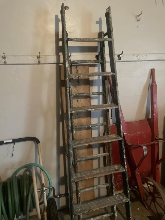 Wooden ladder and board