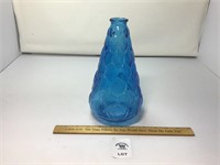 VINTAGE 70’s WHEATON 10” BLUE GLASS TREE BOTTLE