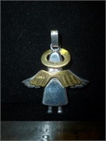 Artist Made Mexico Sterling Silver Angel Pendant