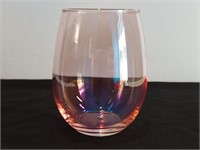Pink Iridescent Carnival Glass Tumbler Water