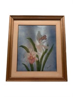 Framed Silk Iris Wall Art Piece