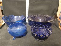 Lot of Cobalt Blue Glass Bowls