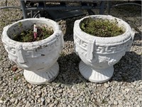 Two concrete flowerpot