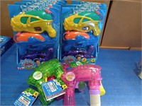 Three pack water blasters and bubble blasters