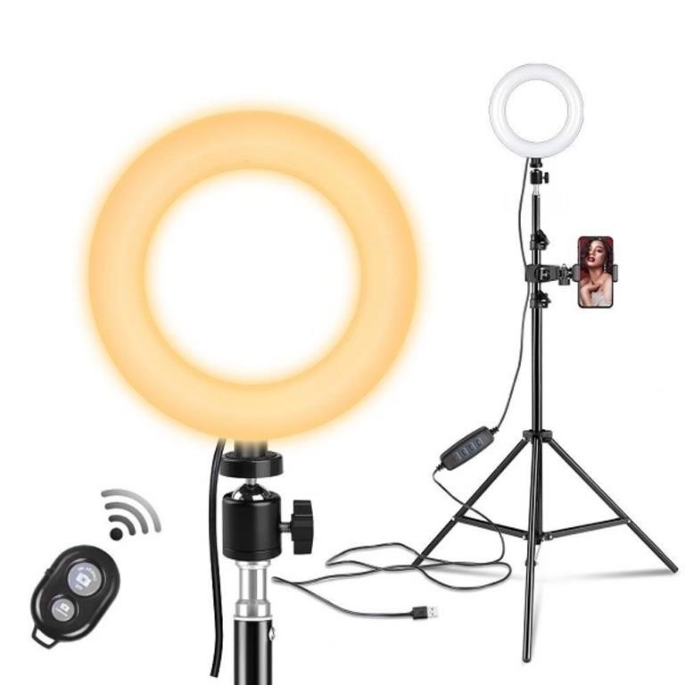 KSHIOE 6" Bluetooth Ring Light Set with Clip Tripd