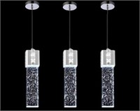 JackLove LED Bubble  Crystal Pendant Light -3 Pack