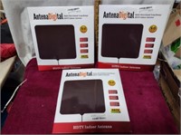 Lot of Three AntenaDigtal HDTV Indoor Antenna