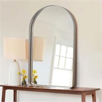 Arched Framed Silver Modern Wall Mirror