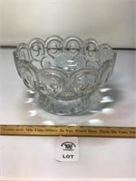 L E SMITH VINTAGE MOON & STARS CLEAR GLASS FOOTED