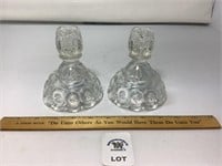 L E SMITH VINTAGE MOON & STARS CLEAR GLASS CANDLE