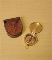 BRASS COMPASS with Case