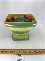 MCCOY VINTAGE GREEN AND YELLOW PLANTER