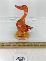 VINTAGE VIKING GLASS PERSIMMON GLASS DUCK