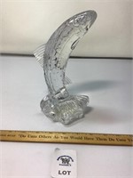 WATERFORD CRYSTAL IRISH JUMPING SALMON SCULPTURE