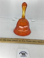VINTAGE VIKING GLASS AMBERINA BELL 5.5 INCHES TALL