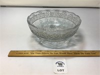 VINTAGE CUT GLASS FOOTED BOWL