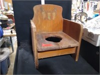 Vintage Child's Wooden Potty Chair