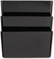 Universal Office 3 Pocket Wall File - Blk Plastic