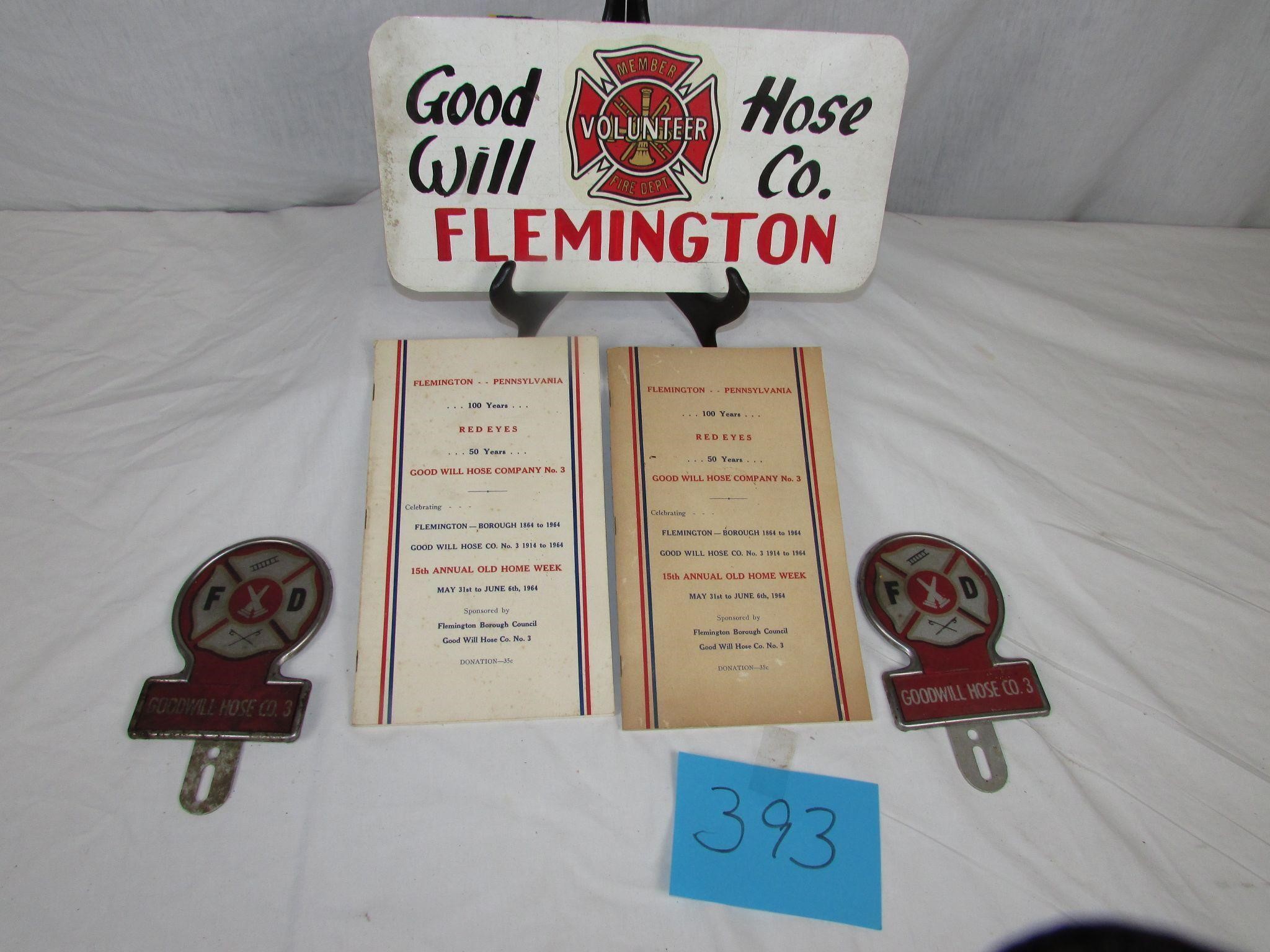 Flemington PA Goodwill Fire Co. Memorbillia