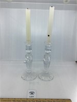 WATERFORD CRYSTAL SET OF 2 CANDLESTICKS 8 INCHES